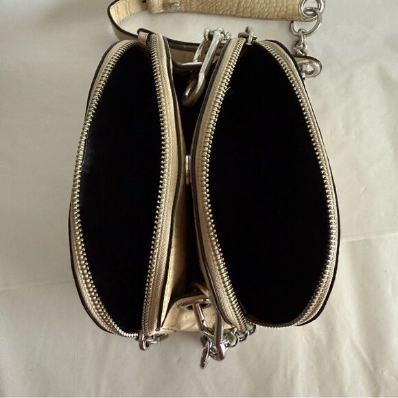 Rebecca Minkoff Beige Embossed Croc Crossbody Handbag with Silver Tone Hardware - Picture 5 of 14